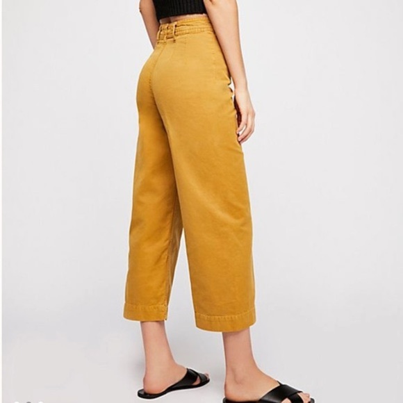 FREE People We the Free Patti Pant in Graham Cracker Wide Leg Cropped Cotton 25 - Picture 11 of 12